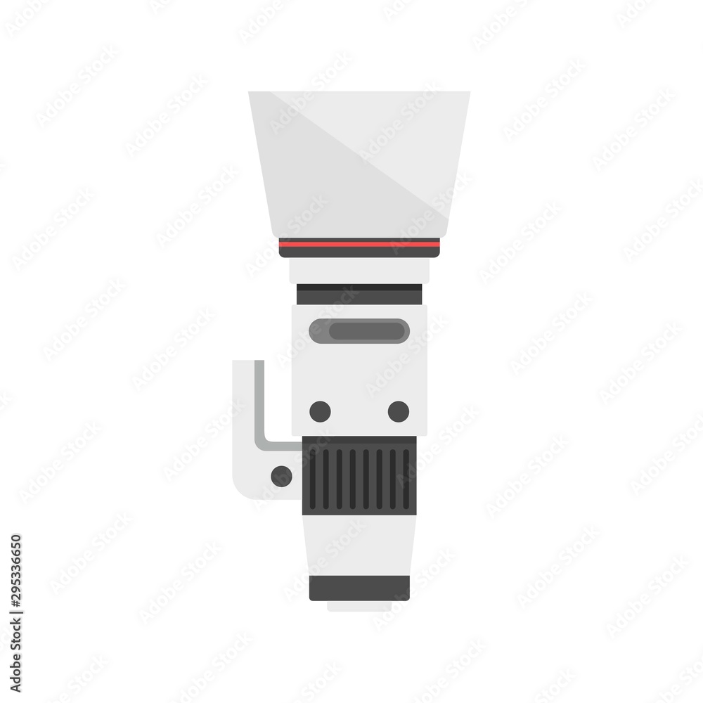 High zoom lens icon. Flat illustration of high zoom lens vector icon for web design High zoom lens icon. Flat illustration of high zoom lens vector icon for web design