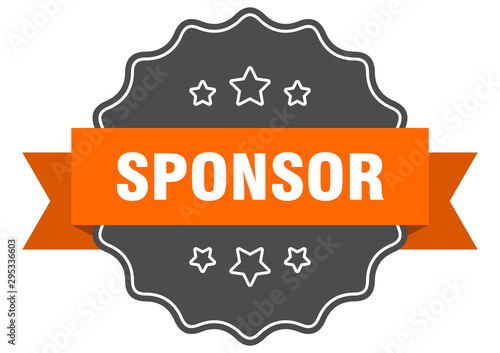 sponsor isolated seal. sponsor orange label. sponsor