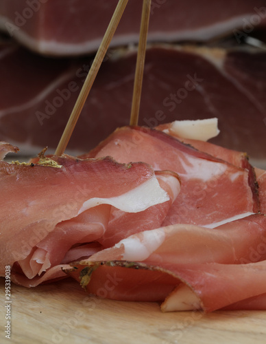 slices of cold cuts at buffet photo