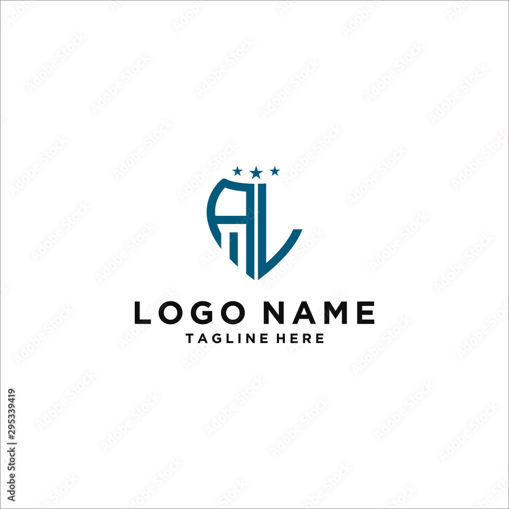 logo design for companies, Inspiration from the initial letters of the Al logo icon. - Vector logo design for companies, Inspiration from the initial letters of the Al logo icon. - Vector