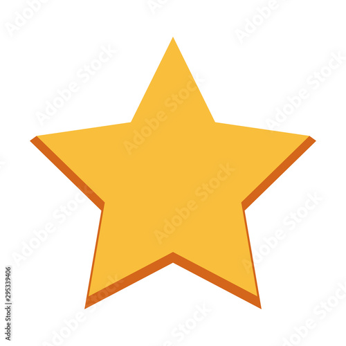 yellow star shape icon  flat design