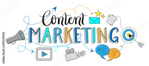 CONTENT MARKETING vector doodle concept