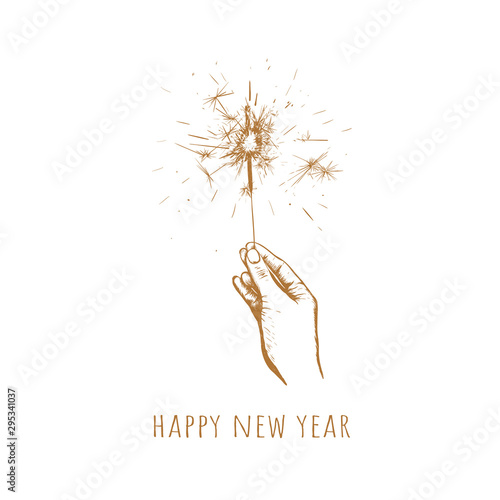 Sparkler in hand. Happy new year 