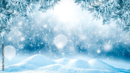 Snow background and free space for your decoration. 