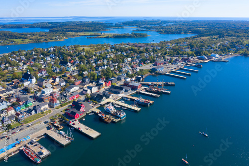Fotografiet Drone aerial view of Lunenburg, Nova Scotia, Canada