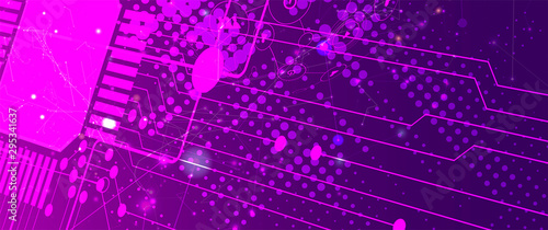 Abstract circuit board futuristic technology processing background