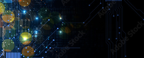 Abstract circuit board futuristic technology processing background