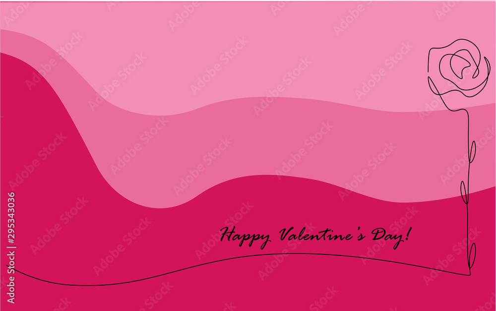 Valentine's day card with rose, vector illustration