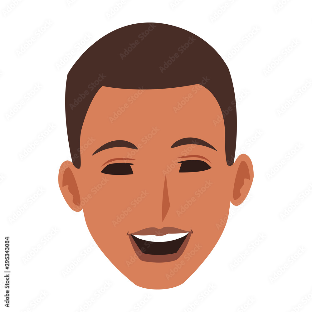 cartoon young man face icon, colorful design cartoon young man face icon, colorful design