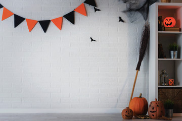 Halloween holiday concept background with copy space