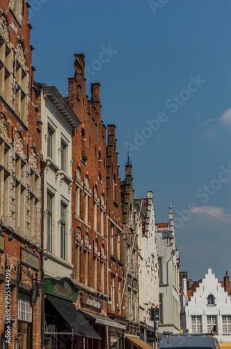 Vintage street in Bruges Belgium.Europe landscape panorama old town. © MaPePhotography