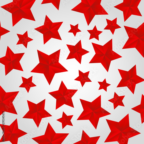Vector realistic pattern with red stars - Christmas concept  background.