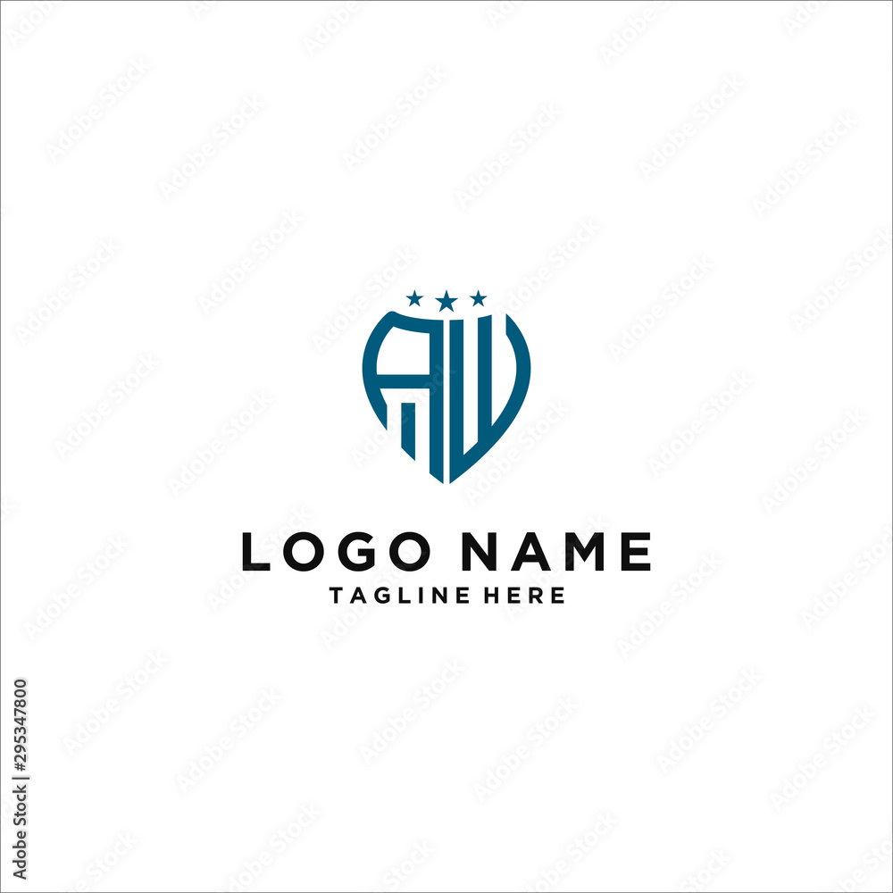logo design for companies, Inspiration from the initial letters of the AW logo icon. - Vector logo design for companies, Inspiration from the initial letters of the AW logo icon. - Vector