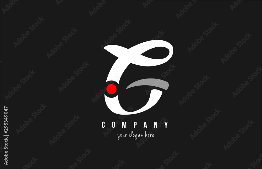 G red dot alphabet letter in black and white for company logo icon design G red dot alphabet letter in black and white for company logo icon design