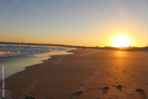 Praia de Albandeira - beautiful coast of Algarve at sunset  Portugal