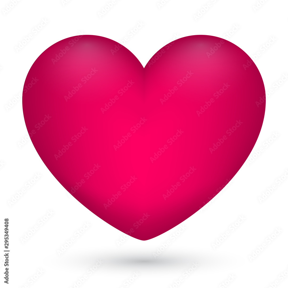 Vector illustration of pink heart on white background for Valentine s Day.