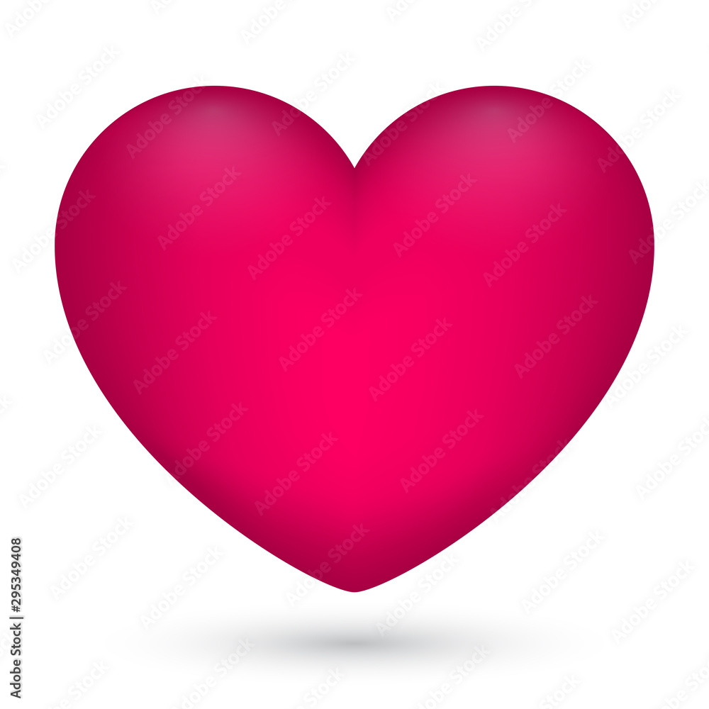 Vector illustration of pink heart on white background for Valentine s Day. Vector illustration of pink heart on white background for Valentine s Day.