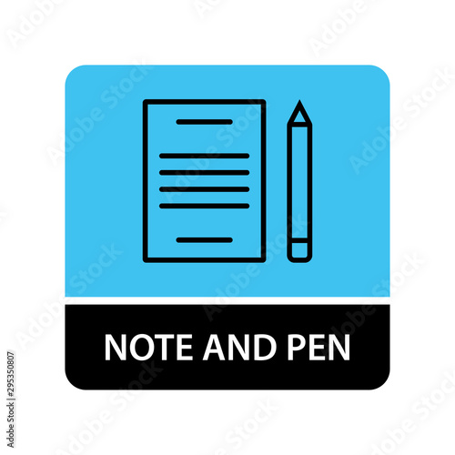 Note and pen icon for web and mobile