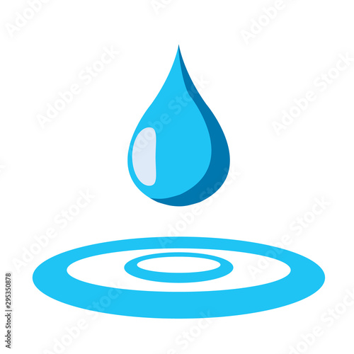 Water drop icon. A drop of liquid in a cartoon style logo