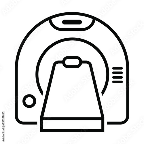 Tomography vector icon. Medical scanner illustration symbol. radiology sign. tomograph logo.