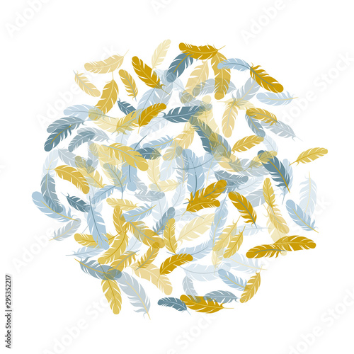 Falling feather elements soft vector design.