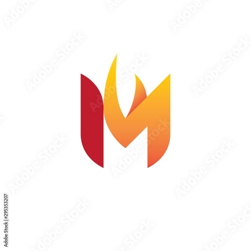 letter m fire logo