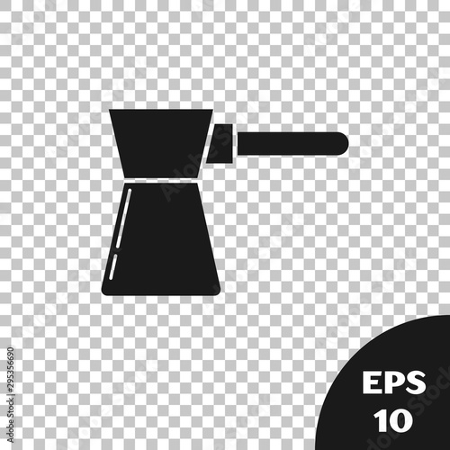 Black Coffee turk icon isolated on transparent background. Vector Illustration