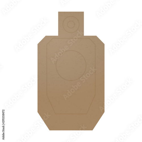 Cardboard human body shaped target for a shooting practice.