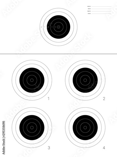 Circular target for the shooting practice and competition rounds on a rifle range.