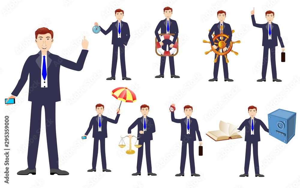 Business people set, vector illustration
