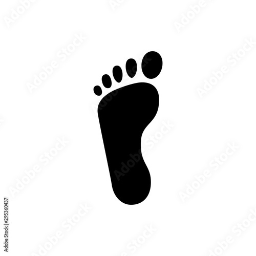 Footstep icon or footprint silhouette