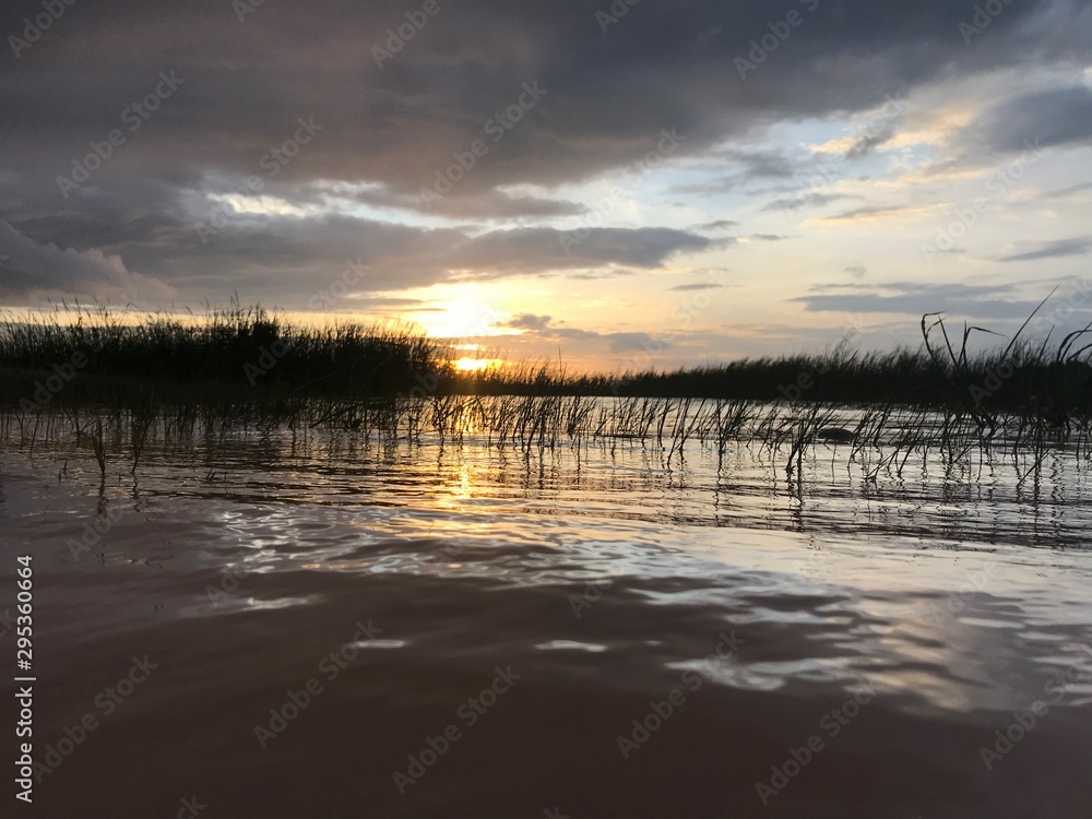 sunset over lake