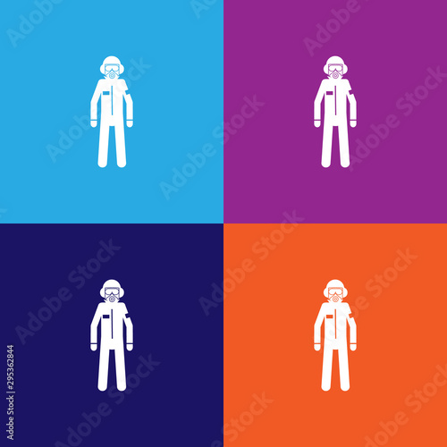 silhouette of a man in a gas mask icon. Special services element icon. Professions signs, isolated symbols collection icon for websites