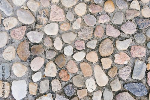 Stone paving on the sidewalk or road in the city  a background of stones and cement