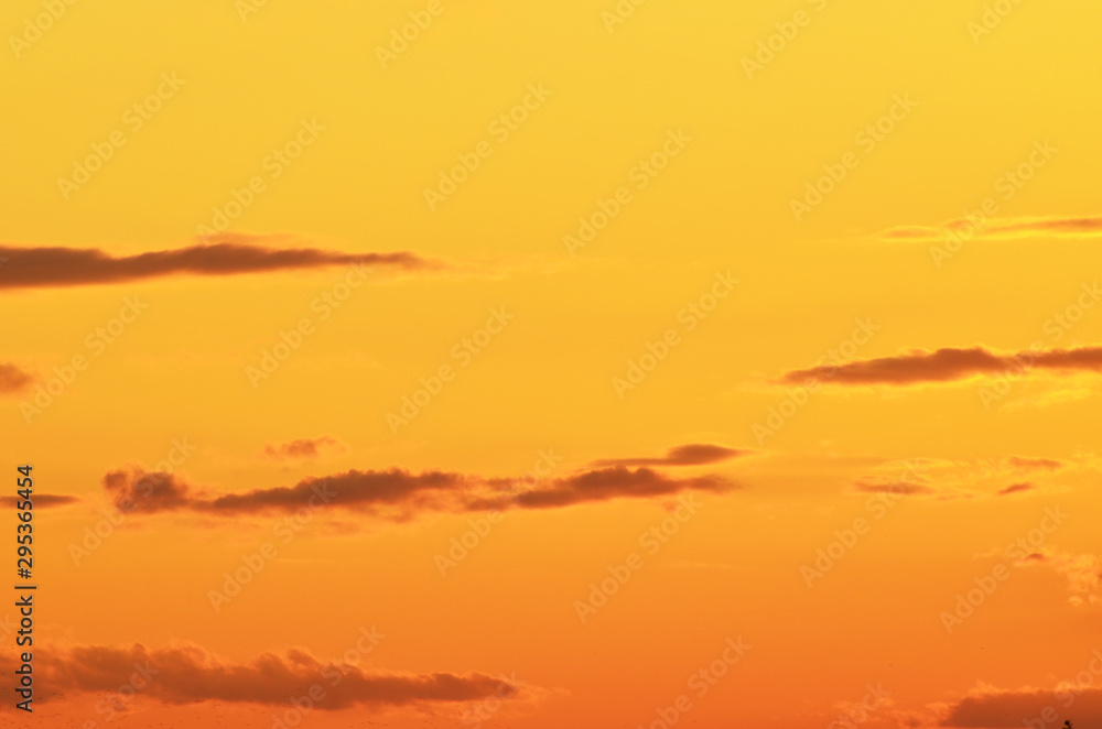 Sunset golden sky, nature background, pattern for typography