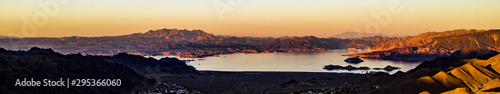 Aerial view of Lake Mead, Nevada and Arizona on a beautiful autumn day