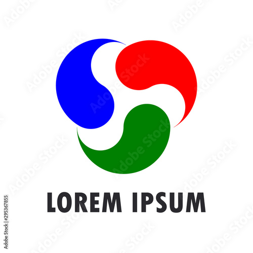 Colorful triple Yin Yang logo design - Eps10 vector graphics and illustration