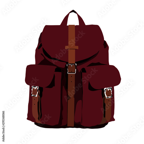 women's backpack realistic vector illustration isolated