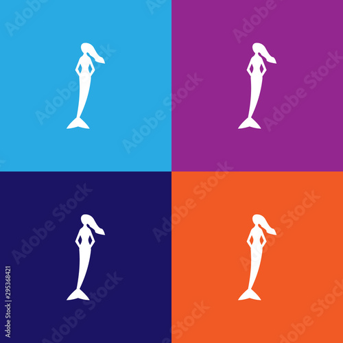 mermaid silhouette. Element of fairy-tale heroes illustration. Premium quality graphic design icon. Signs and symbols collection icon for websites, web design, mobile app