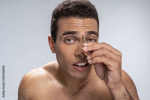 Man being in the middle of beauty procedure