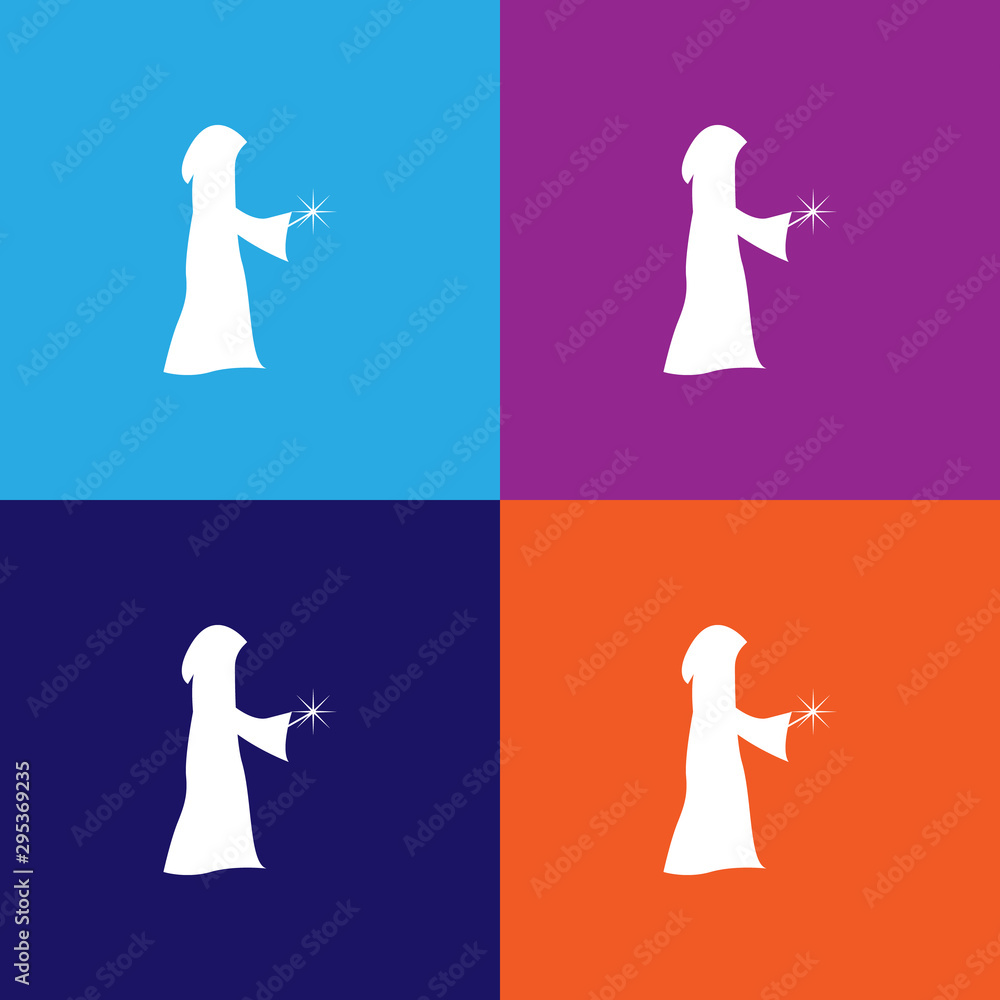 magician silhouette. Element of fairy-tale heroes illustration. Premium quality graphic design icon. Signs and symbols collection icon for websites, web design, mobile app