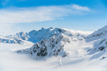 Foto auf Acrylglas Alpen Panorama of ski runs on the Kaunertal glacier in Austria.  © ryszard filipowicz