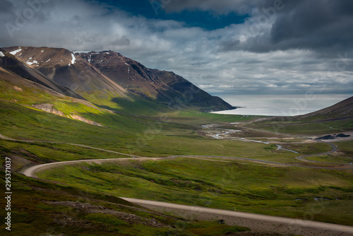 Beautiful view of road at westfjords in Iceland.
