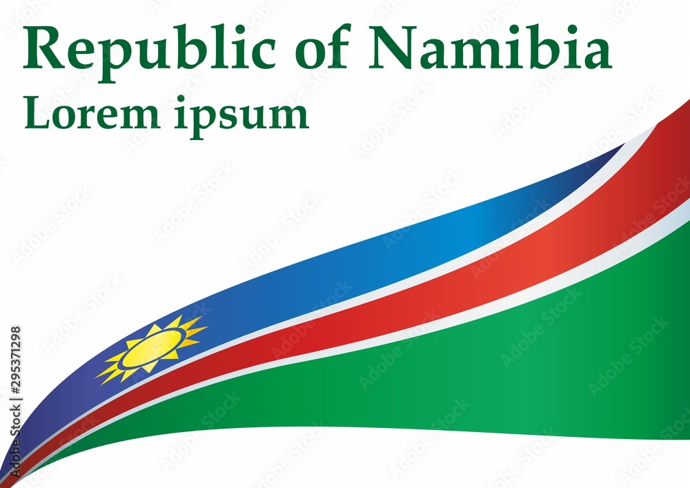 Flag of Namibia, Republic of Namibia. Template for award design, an official document with the flag of Namibia. Bright, colorful vector illustration. Flag of Namibia, Republic of Namibia. Template for award design, an official document with the flag of Namibia. Bright, colorful vector illustration.