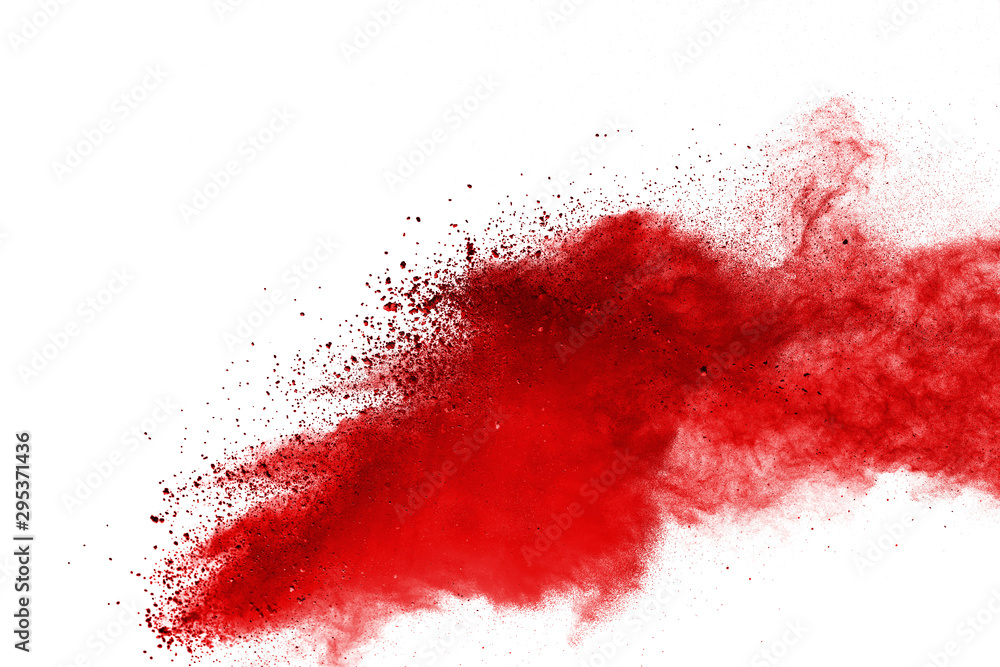 Red powder explosion on white background. Colored cloud. Colorful dust explode. Paint Holi. Red powder explosion on white background. Colored cloud. Colorful dust explode. Paint Holi.