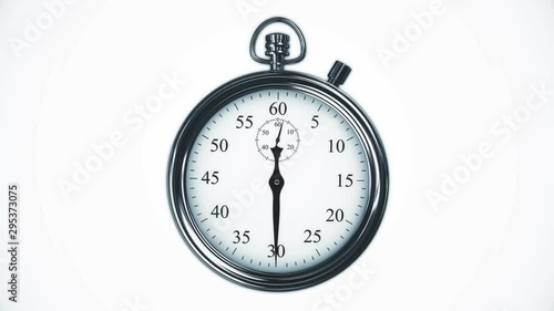 Analogue chronometer stopwatch countdown running