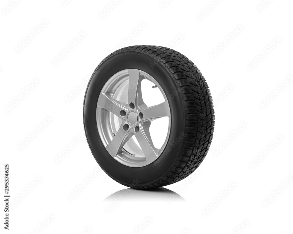 Car wheel is isolated on a white background. Car wheel is isolated on a white background.