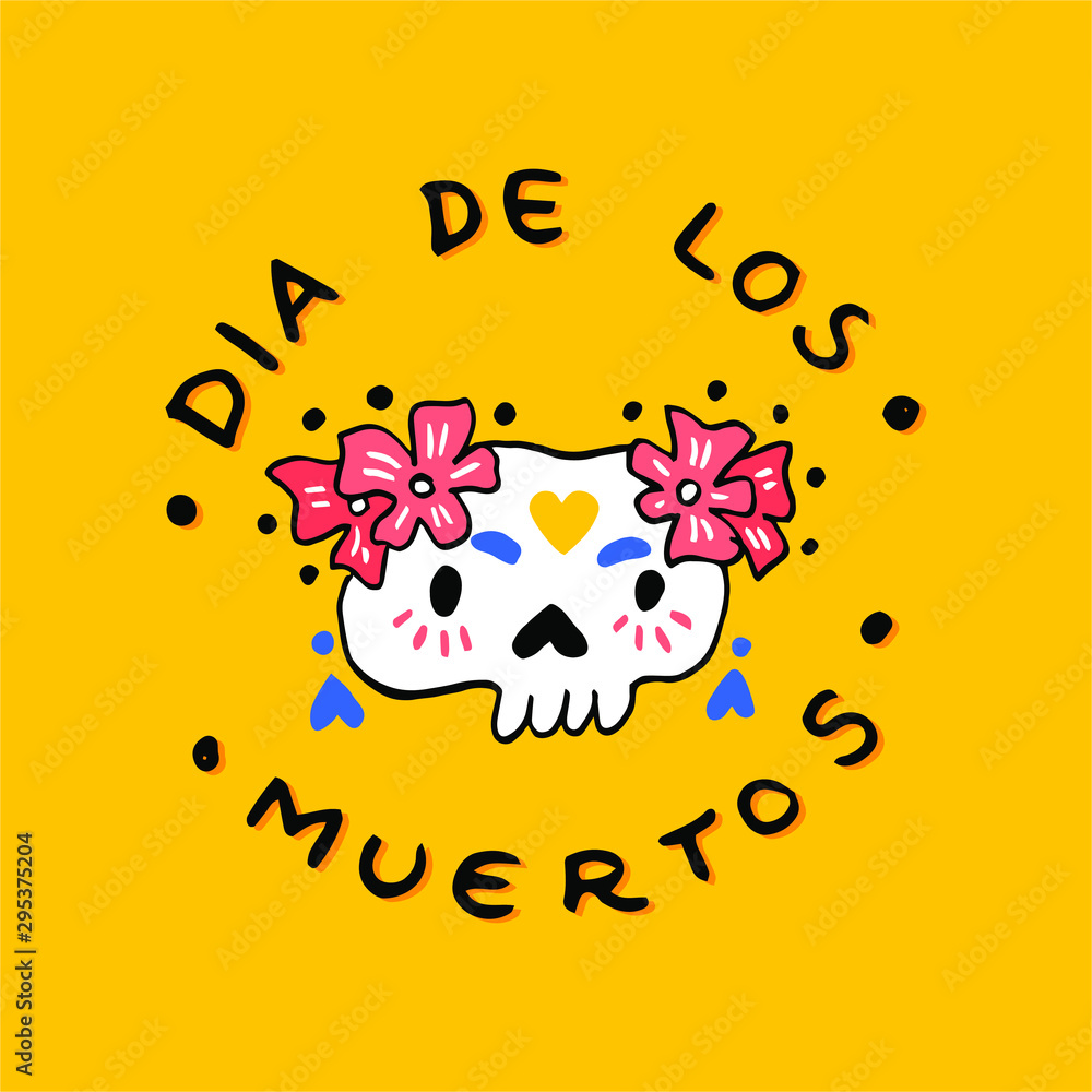 Dia de los Muertos - Day of the Dead - traditional mexican holiday. Vector illustration for invitation, banner, poster, t-shirt print, greeting card. EPS 10. Dia de los Muertos - Day of the Dead - traditional mexican holiday. Vector illustration for invitation, banner, poster, t-shirt print, greeting card. EPS 10.