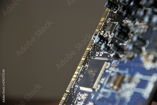 computer chip on circuit board