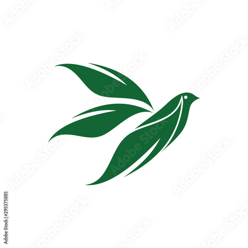 creative logo of leaf and bird